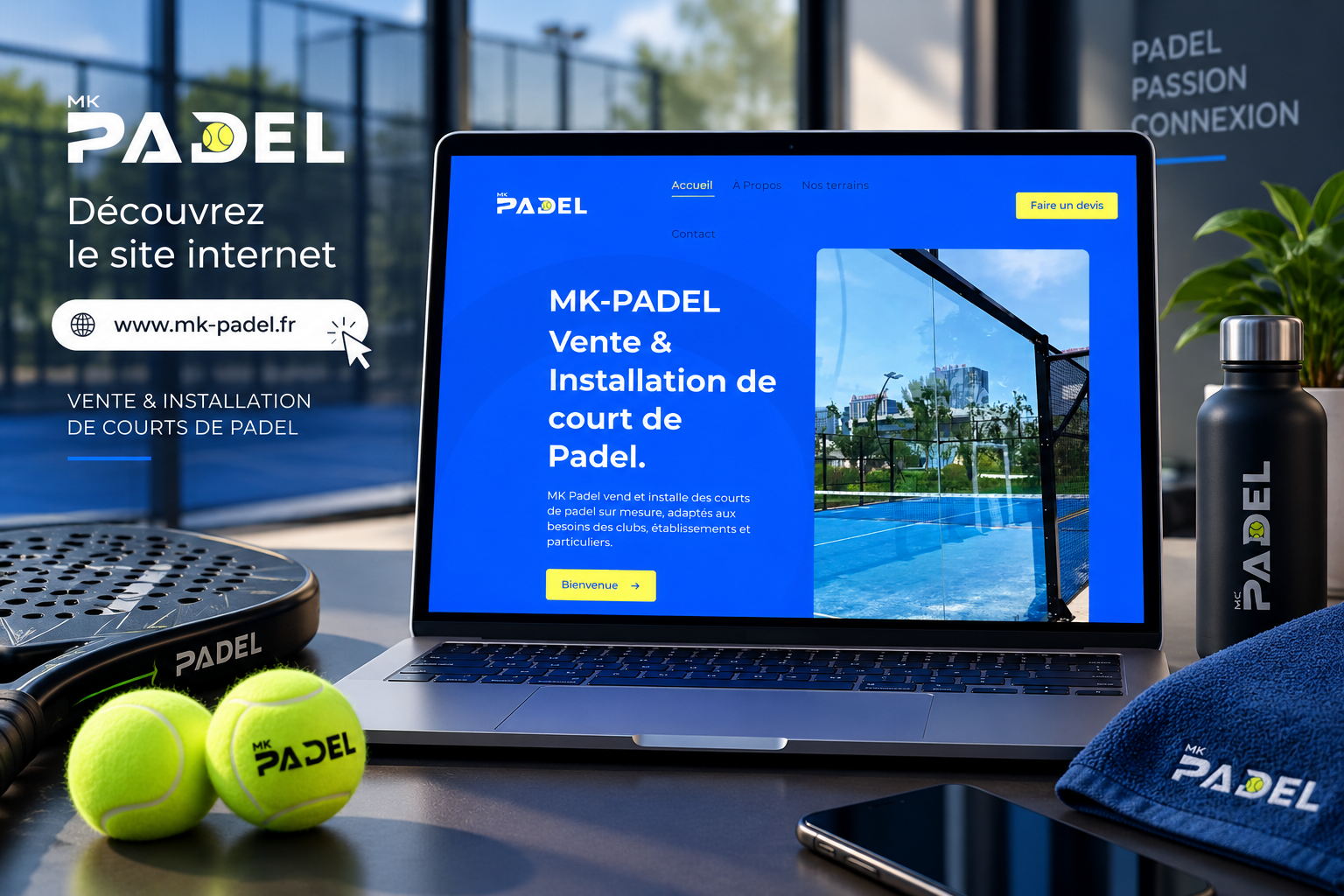 Site internet MK Padel — Vente et installation de courts de padel
